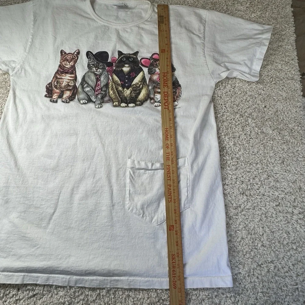 Prints Of Tails T Shirt 90s Cat Double Sided Love‎ Valentine's One Size Vintage